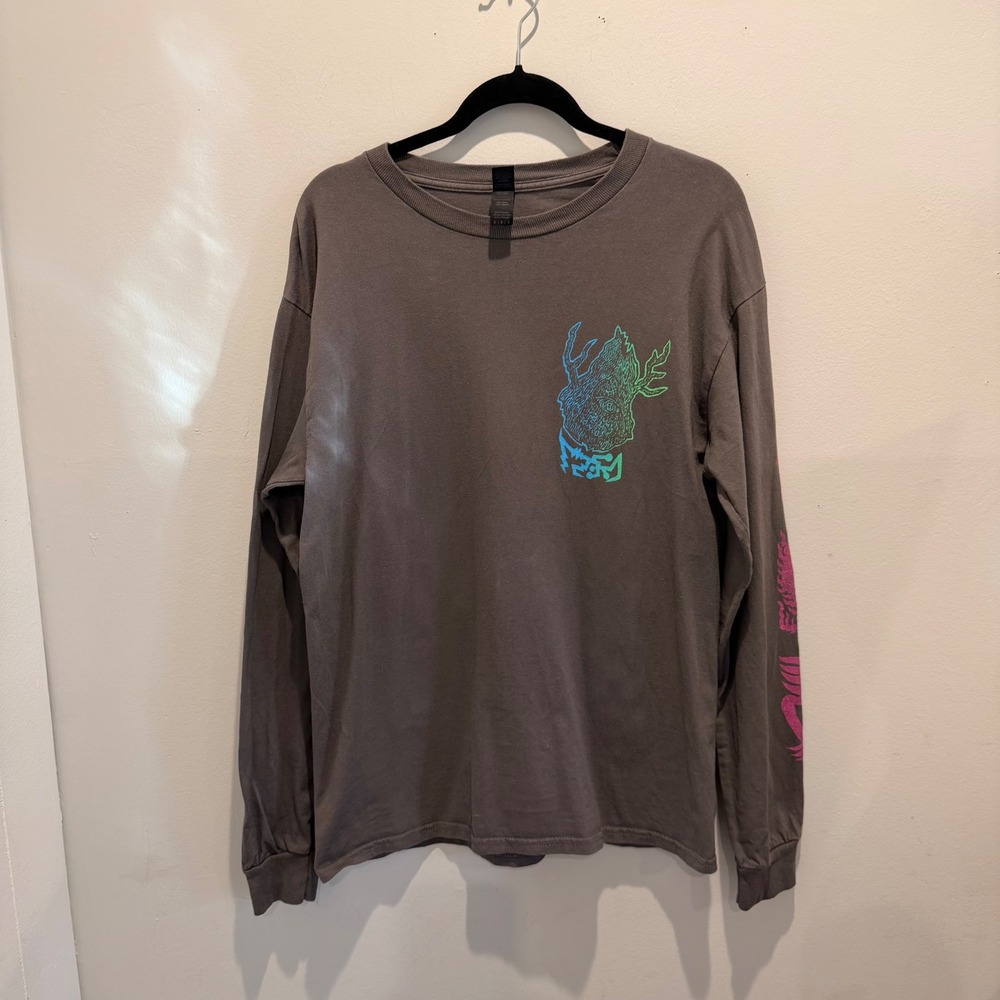 Tetsunori Tawaraya Psychedelic Mutant Graphic Long Sleeve Charcoal Gray |  M